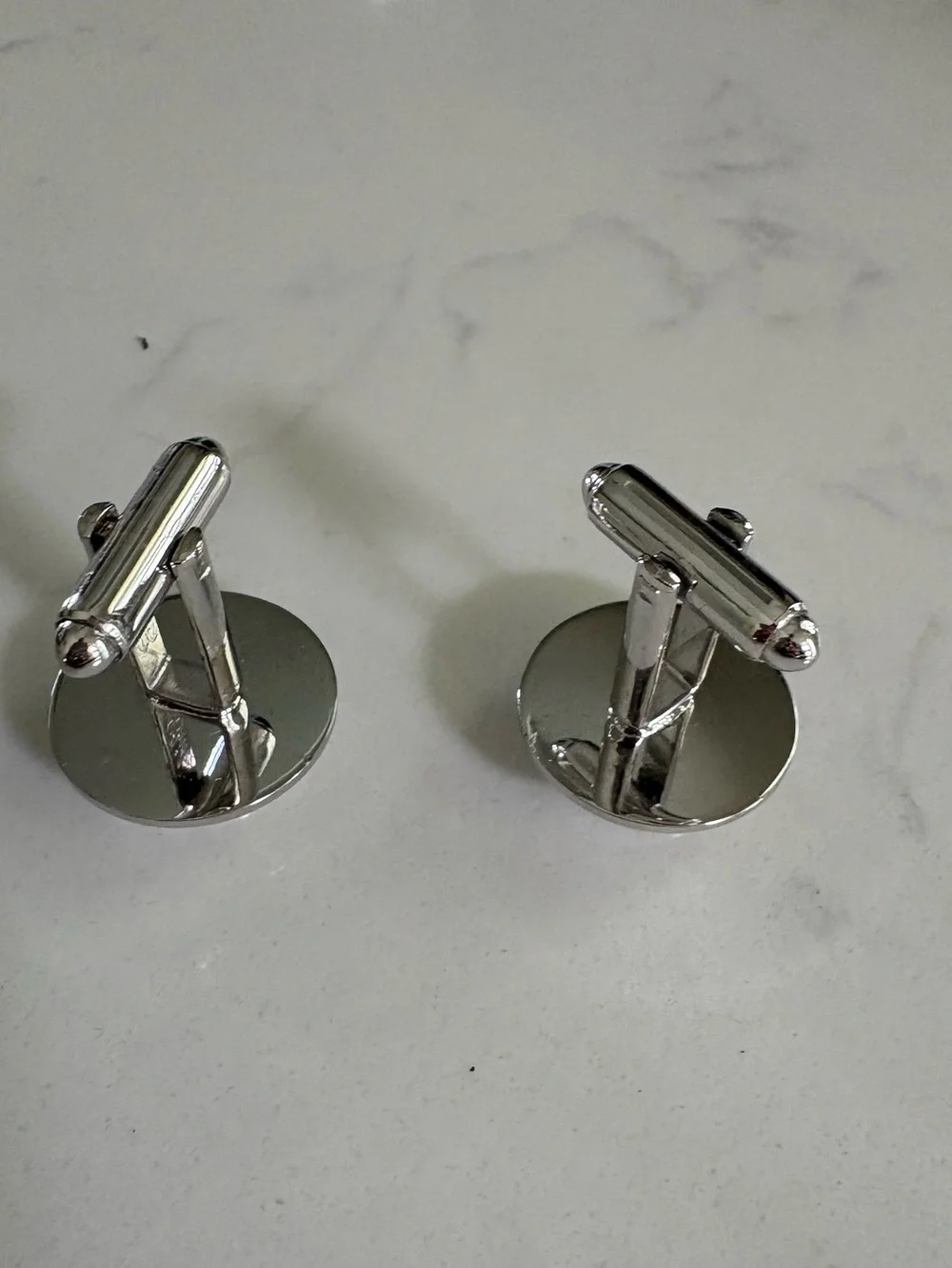 Silver Cufflinks with Black Stone